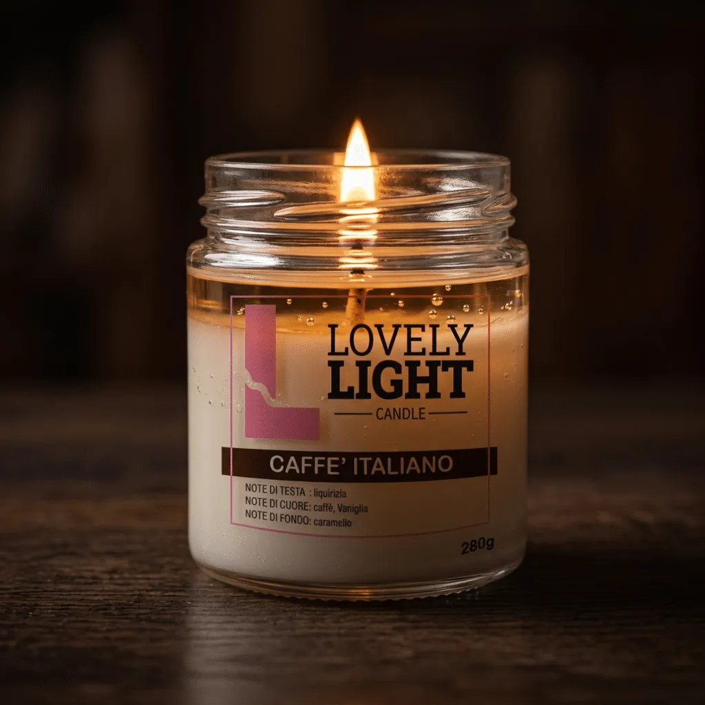 Dettaglio della fiamma della candela Caffè Italiano Lovely Light