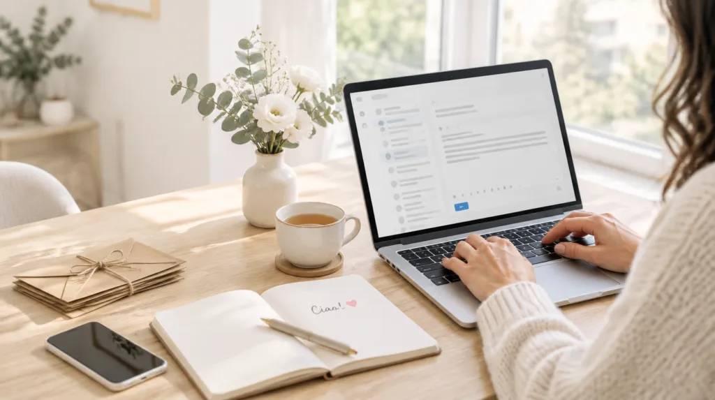 Il servizio clienti Lovely Light risponde ai messaggi dalla scrivania